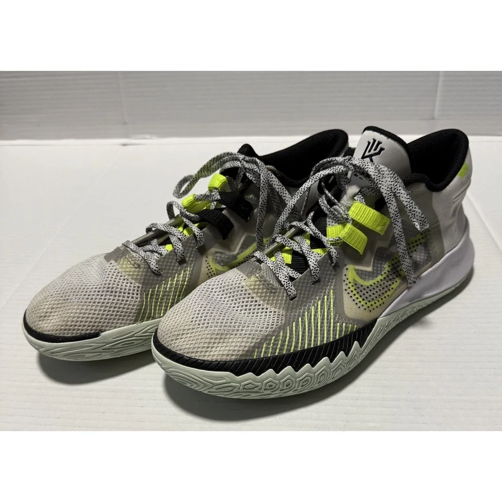 NIKE Kyrie Flytrap 4 White Volt Green Black Sneakers Shoes CZ4100-101 - Men's 12
